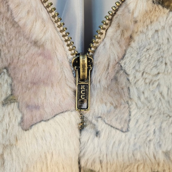 Anthropologie Hutch 3X Florita Teddy Bear Faux Fur Floral Zip Up Jacket Bomber - Picture 4 of 14